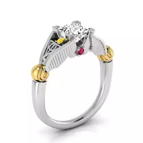 harry potter golden snitch ring 3D print model