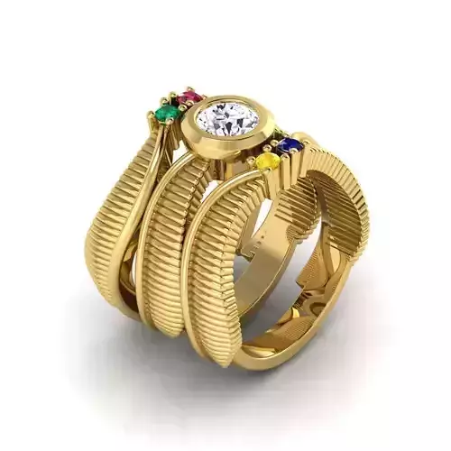 harry potter golden snitch ring with wedding Band 3D print model