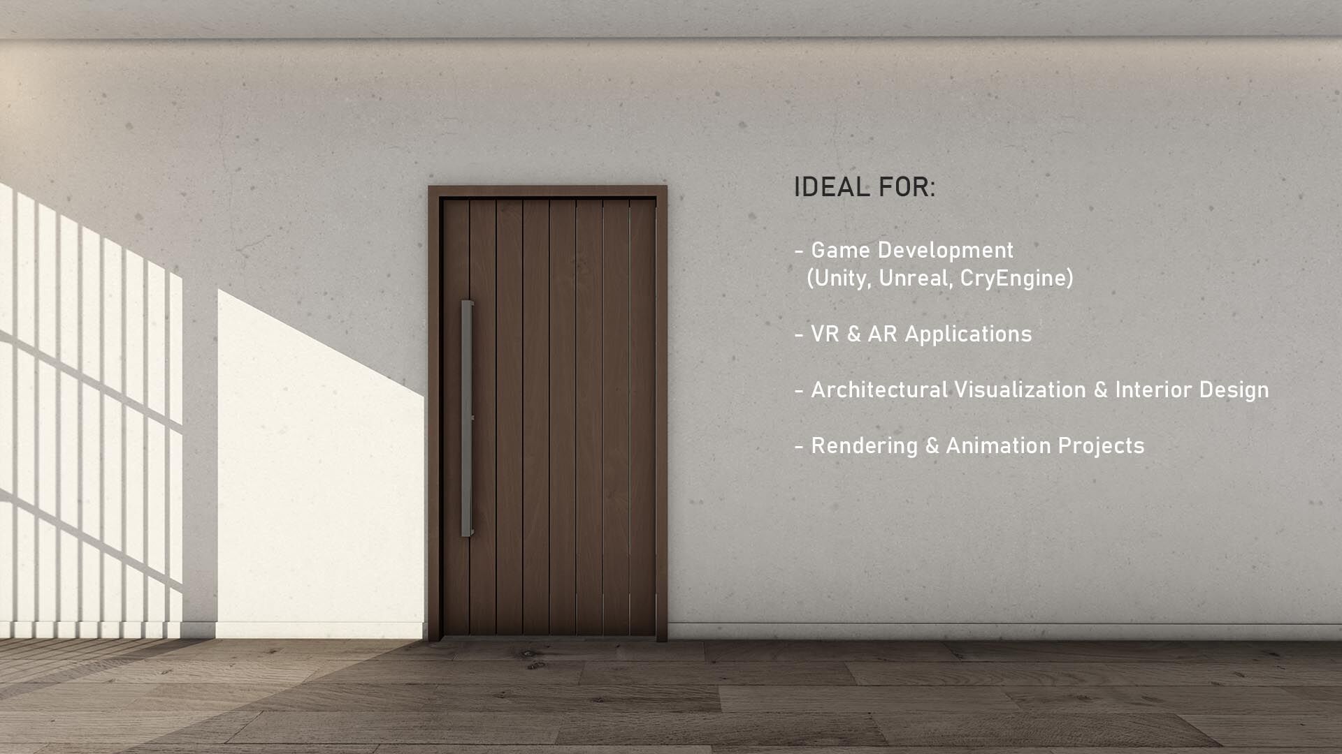 Oak wood door Low-Poly wooden Door  for luxury interiors Door 3 Low-poly 3D model_1