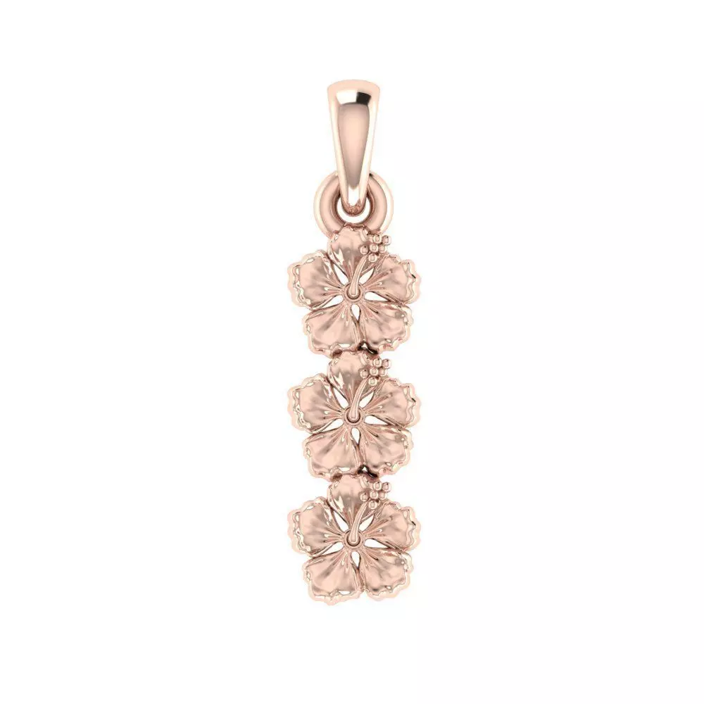 Hibiscus flower pendant 3D print model