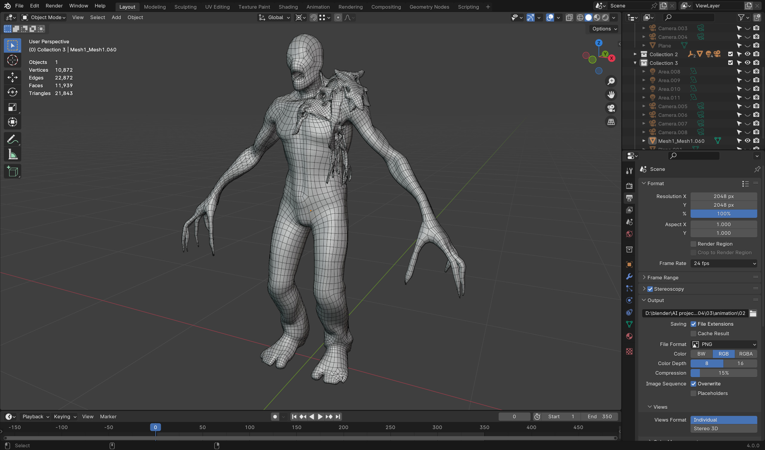 Terrifying Zombie - Game Ready Rigged Animated Low-poly 3D model_7