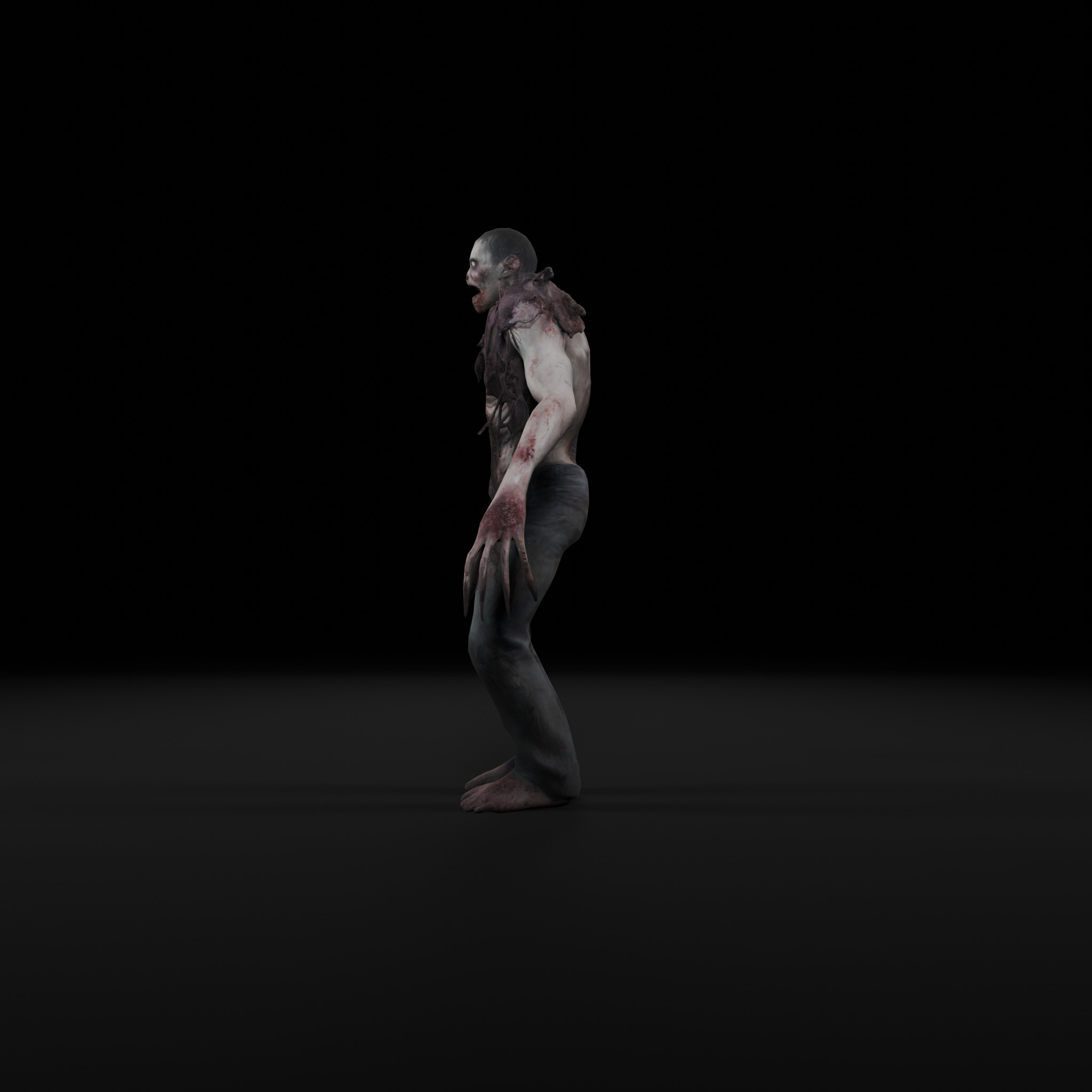 Terrifying Zombie - Game Ready Rigged Animated Low-poly 3D model_2