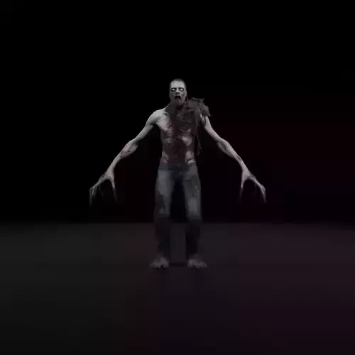 Terrifying Zombie - Game Ready Rigged  Animated Low-poly 3D model
