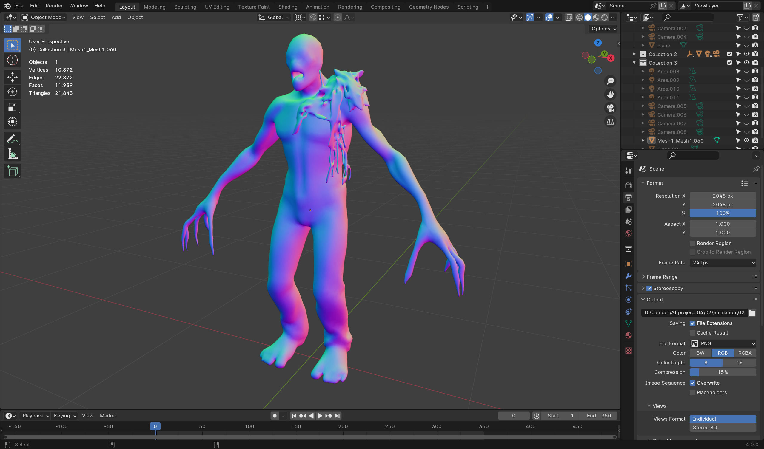 Terrifying Zombie - Game Ready Rigged Animated Low-poly 3D model_8