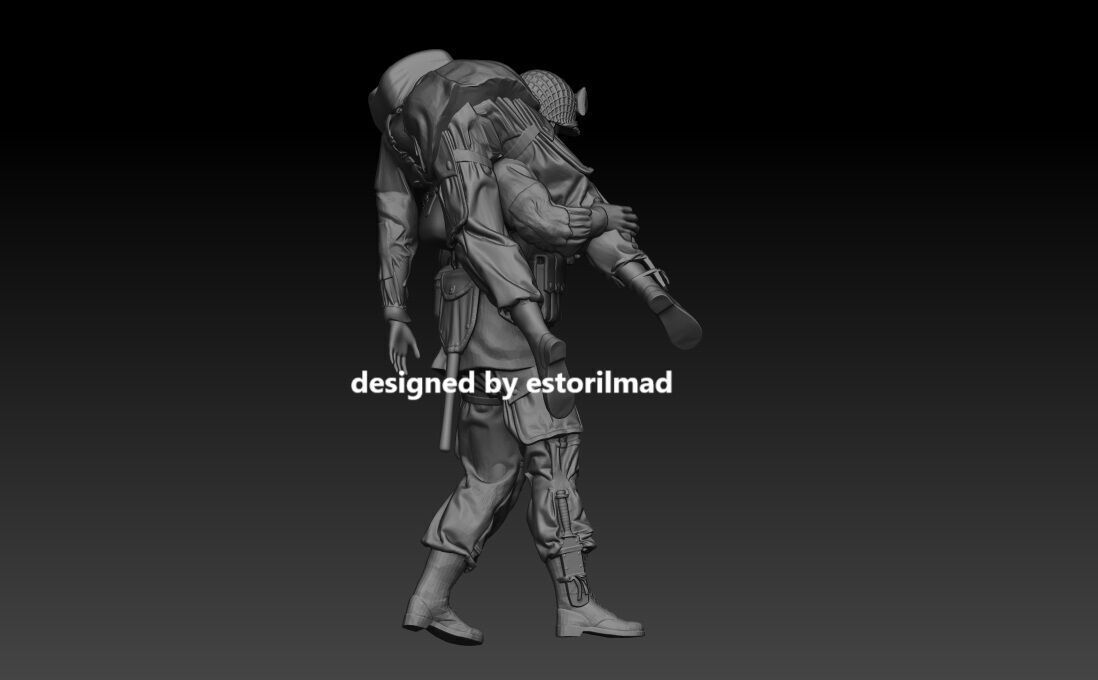 WW2 PARACAIDISTA AMERICANO RESCATE 3D print model_2