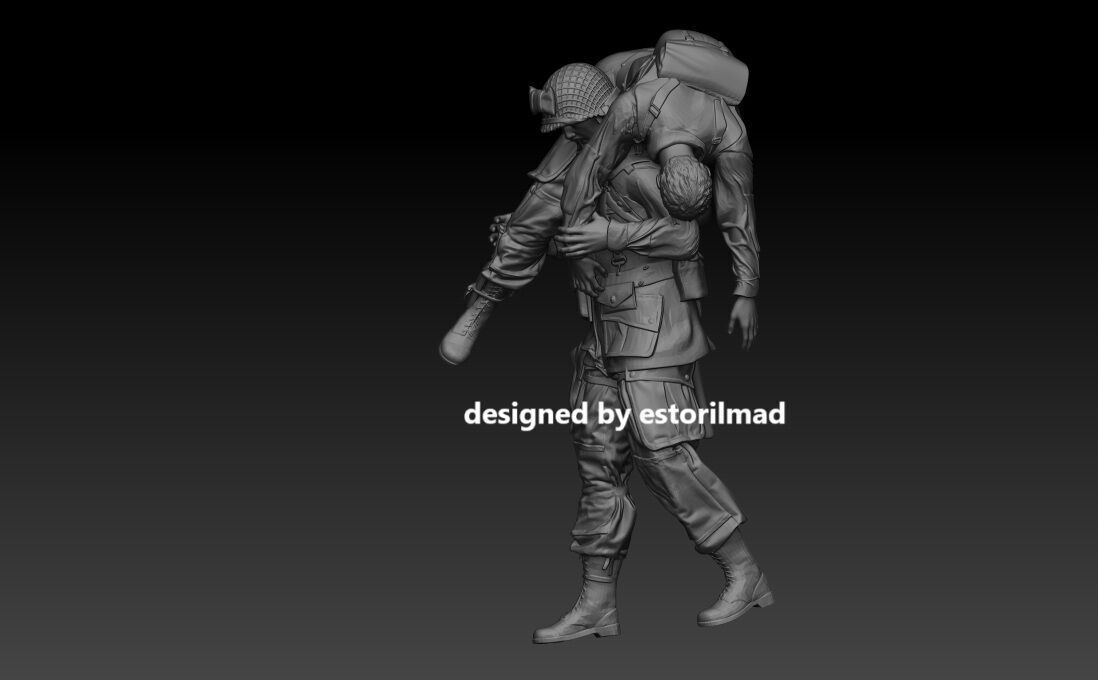 WW2 PARACAIDISTA AMERICANO RESCATE 3D print model_1