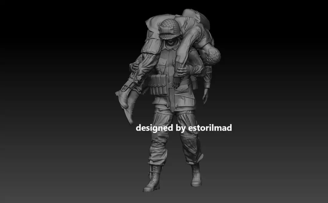 WW2 PARACAIDISTA AMERICANO RESCATE 3D print model_0