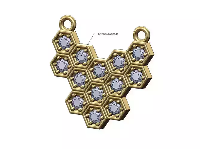 Beehive beekeeper honeycomb pendant charm 3D print model