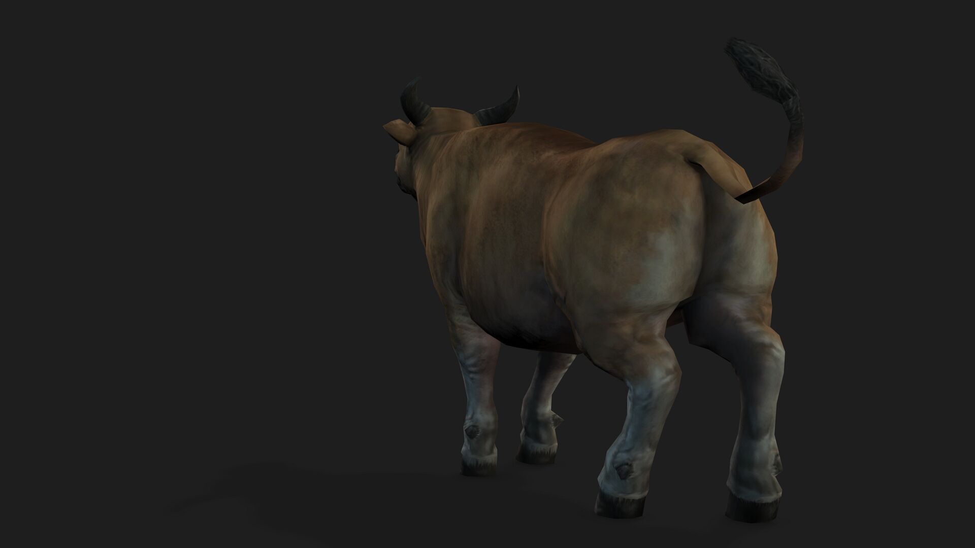 Realistic Cow Bull with Rigged body and Animation Low-poly 3D model_4