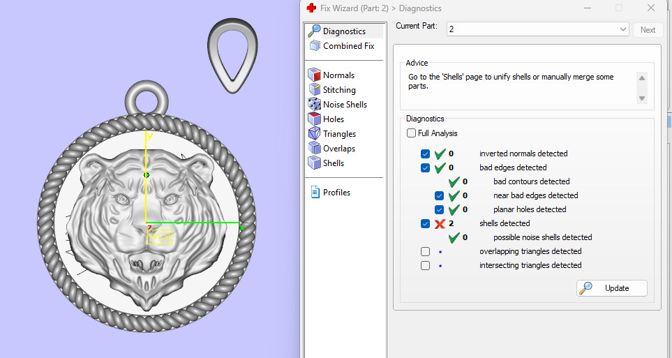 Tiger Pendant 3D print model_3