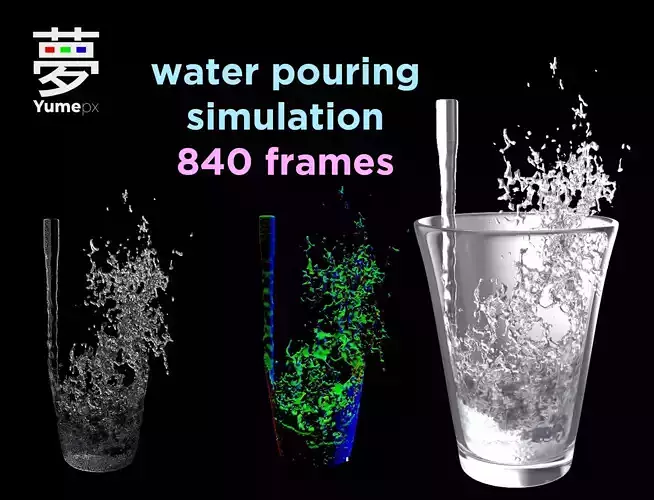 Water Pouring - Liquid Pouring - Simulated 3D model