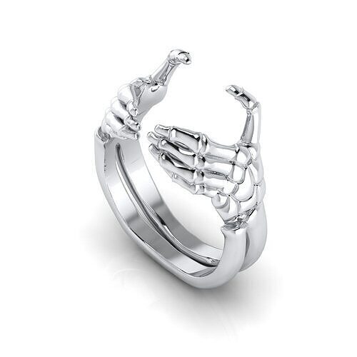 Skeleton Hand Ring Gothic Rings 3D print model