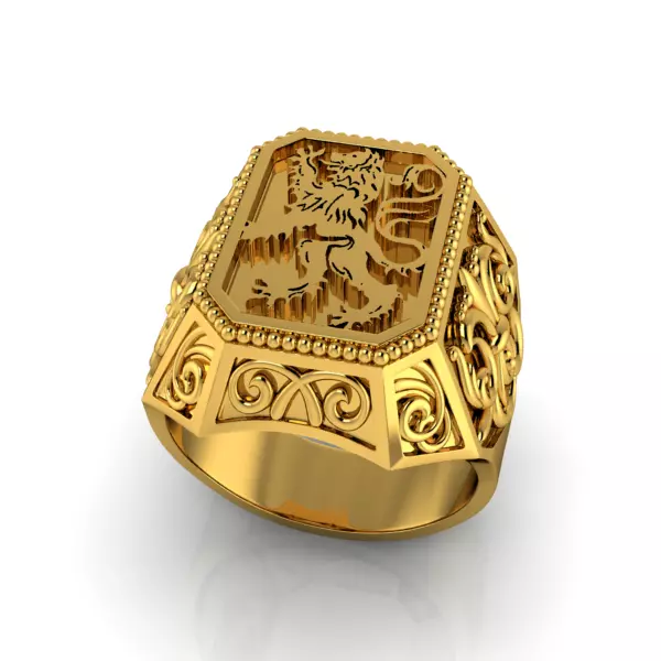 Coat Of Arms Ring Family Crest Ring 3D print model_0
