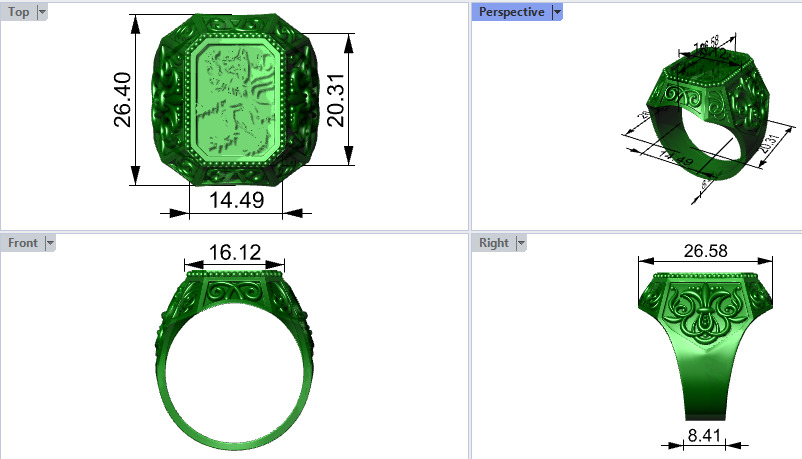 Coat Of Arms Ring Family Crest Ring 3D print model_18