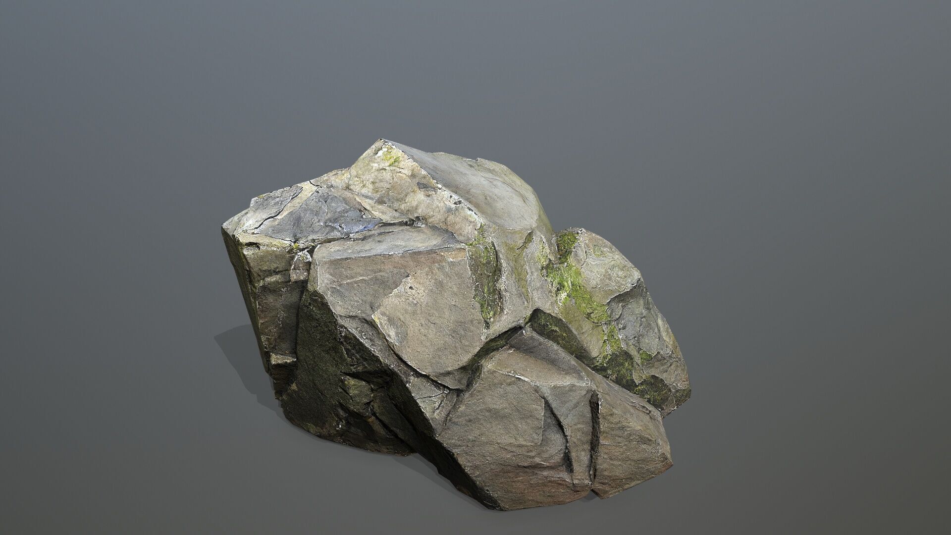 mossy rocks Low-poly 3D model_9