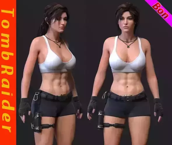 Lara Classic Outfit v3 White 3D model