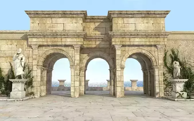 Ancient Ruin Gate 3D model