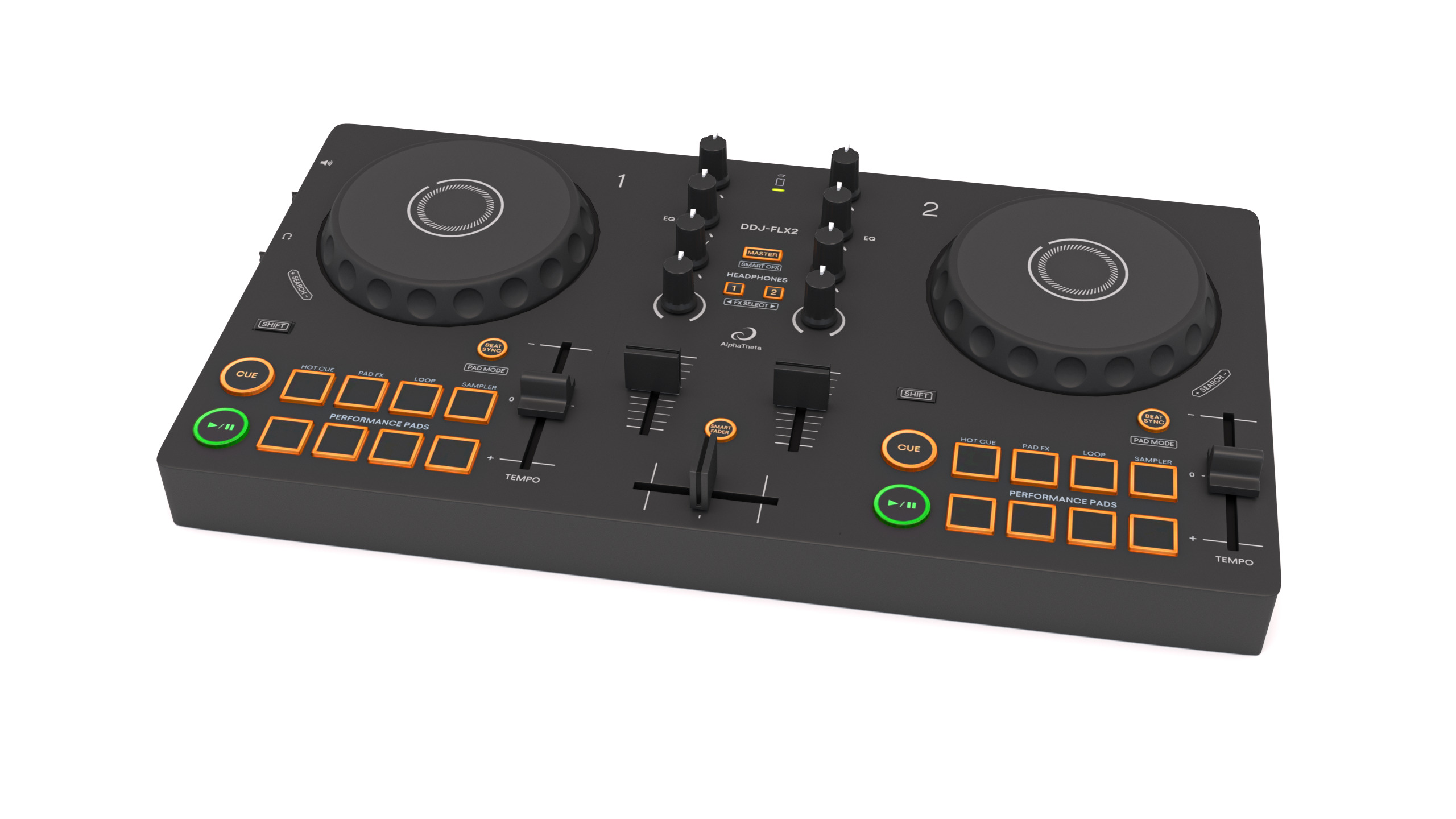 Pioneer AlphaTheta DDJ-FLX2 DJ controller 3D model_2