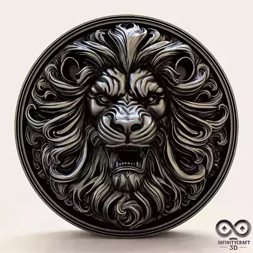  Majestic Lion Head Wall Sculpture No6  3D Printable STL Relief