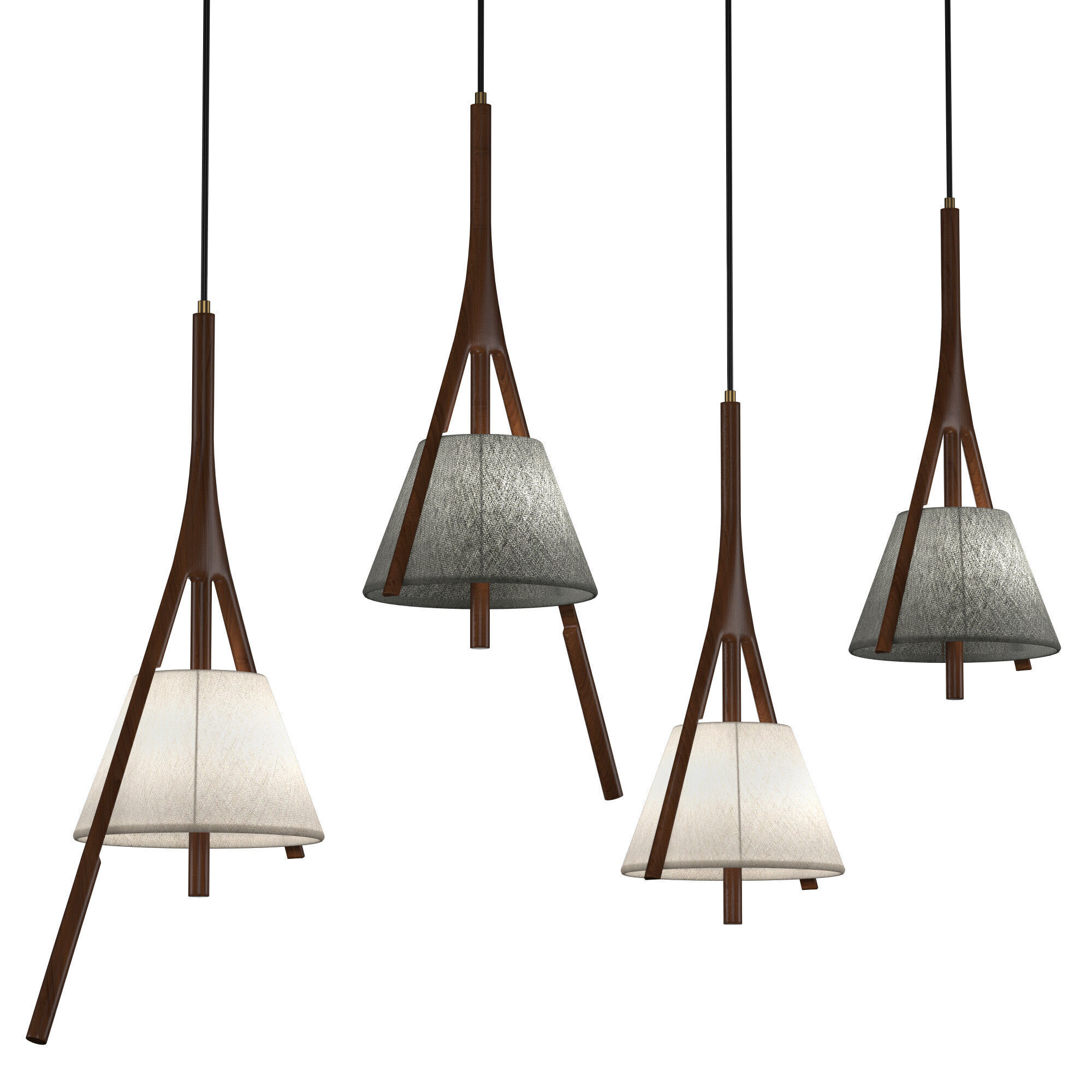 Nanzhi Wood Pendant Lamp 3D model_2
