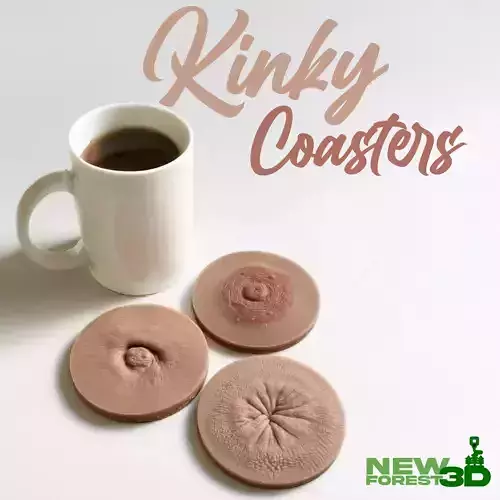 Kinky Coasters - Adult Cup Coasters - Ass - Nipple 