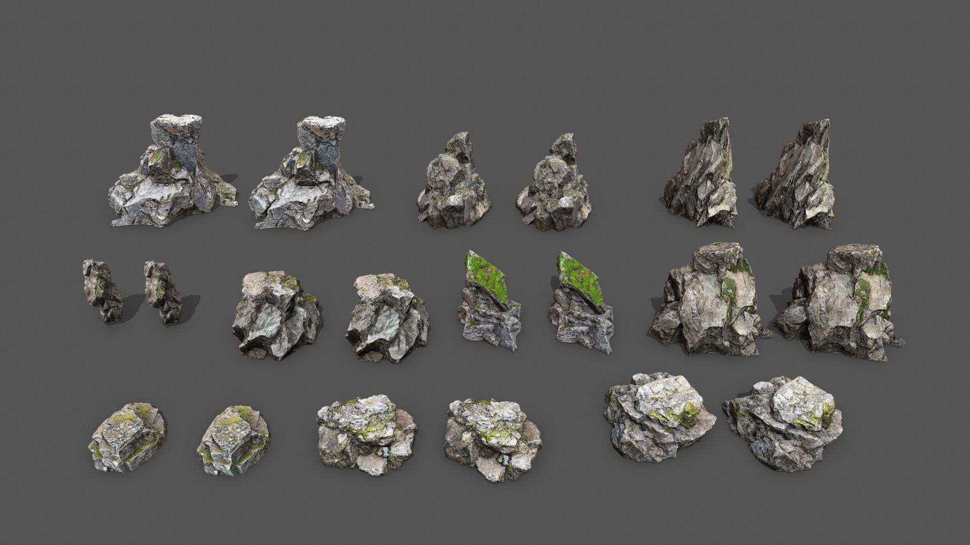 cliff rocks Low-poly 3D model_25