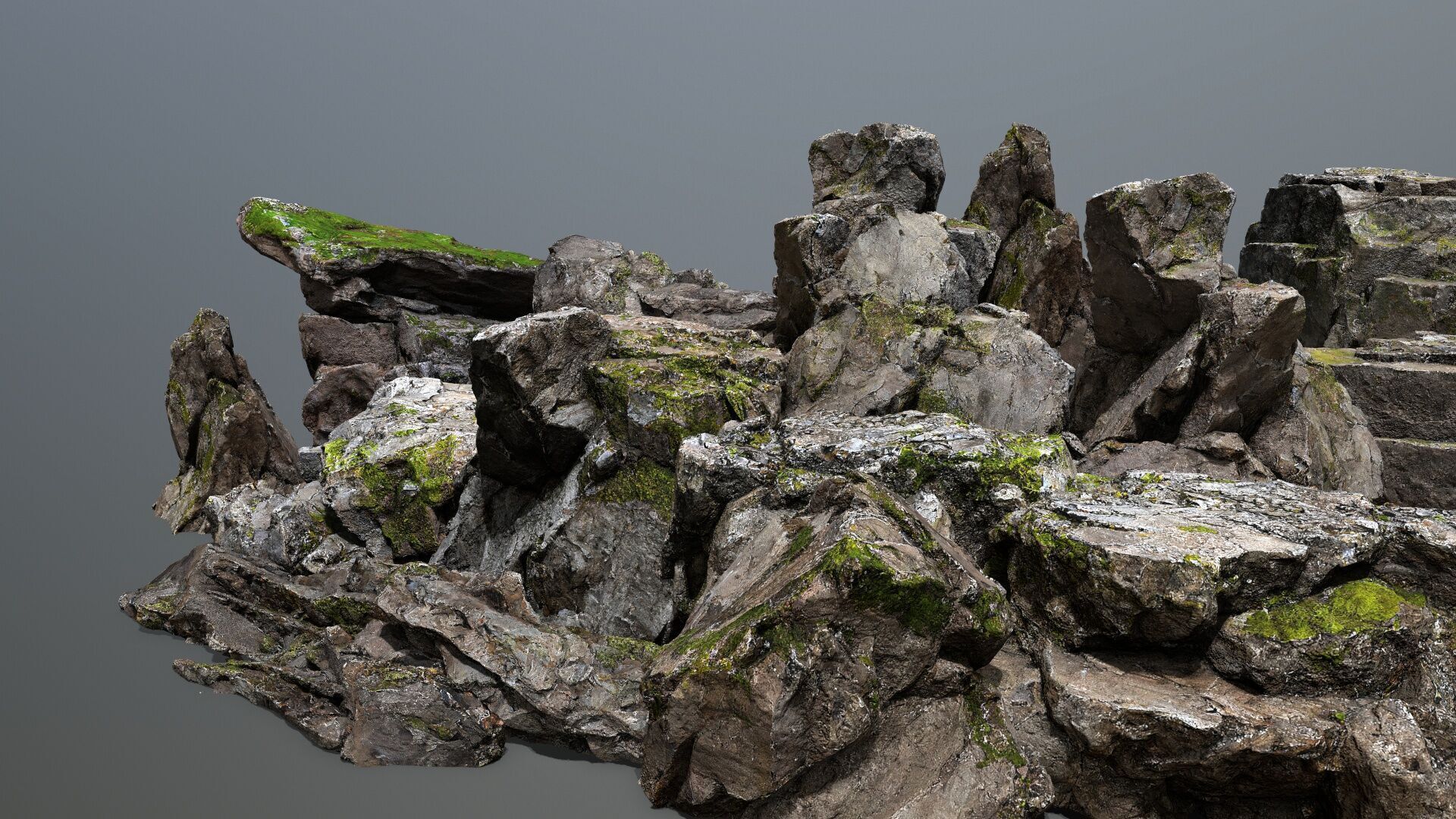 cliff rocks Low-poly 3D model_1