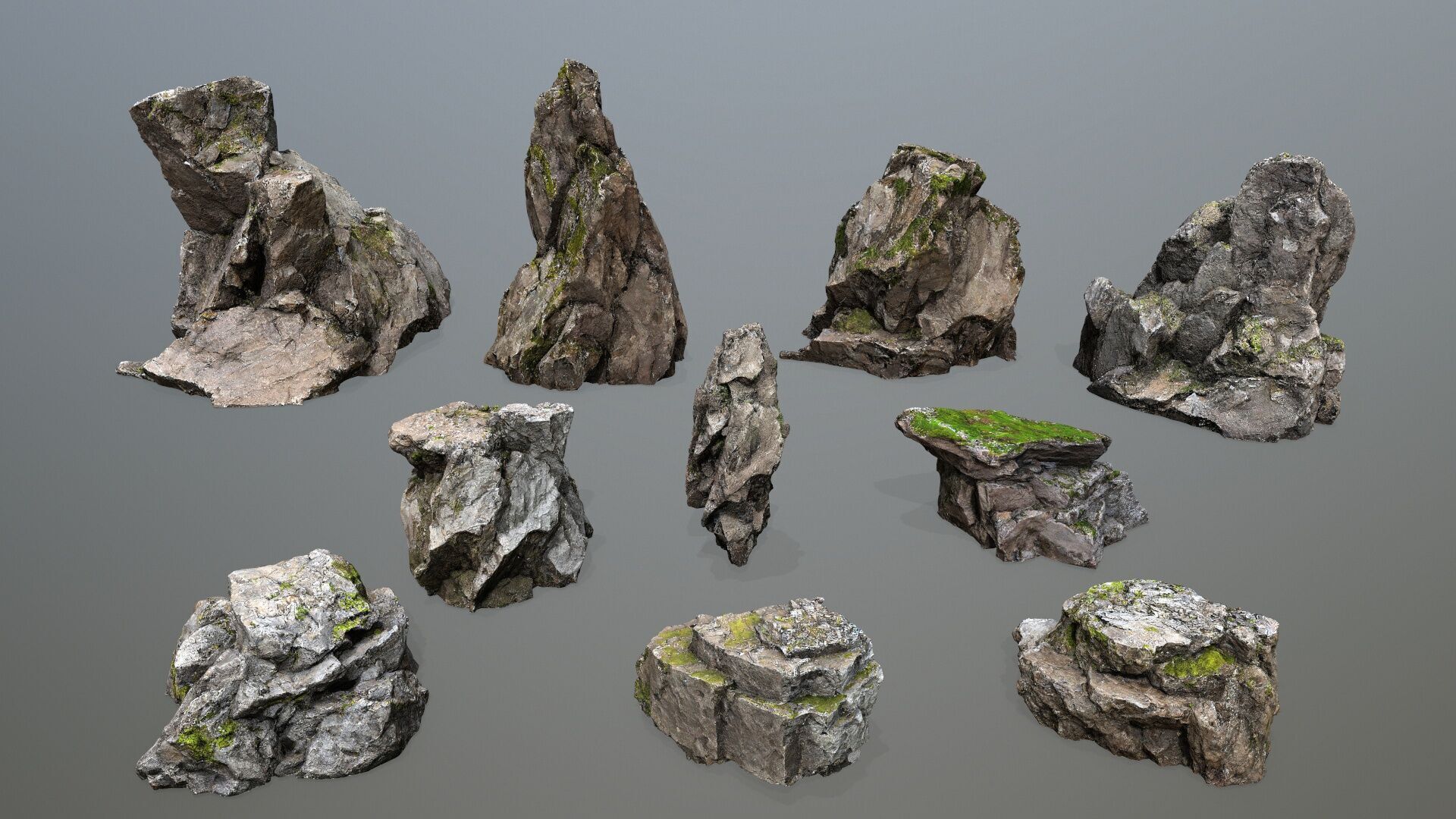 cliff rocks Low-poly 3D model_3