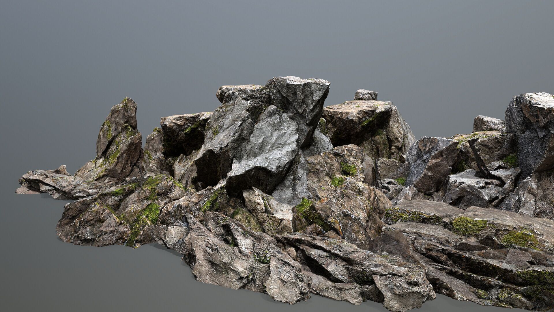 cliff rocks Low-poly 3D model_2