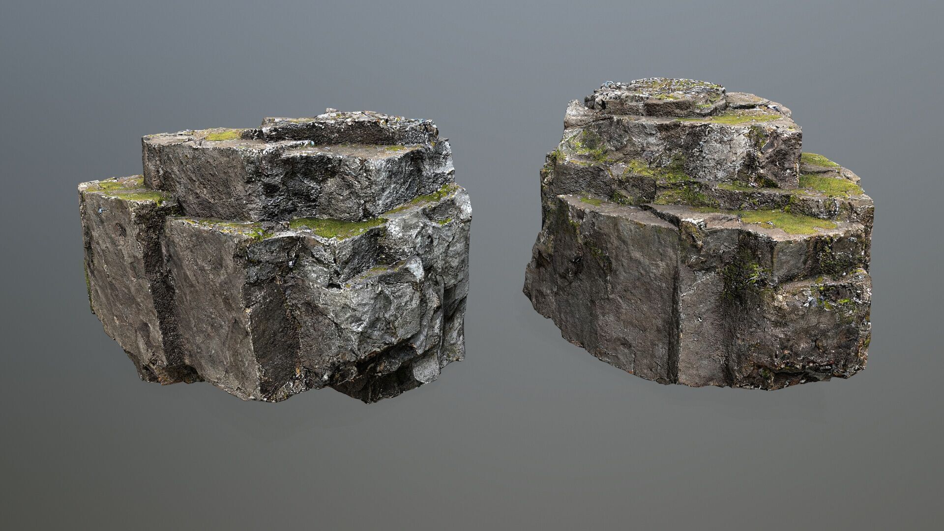 cliff rocks Low-poly 3D model_7