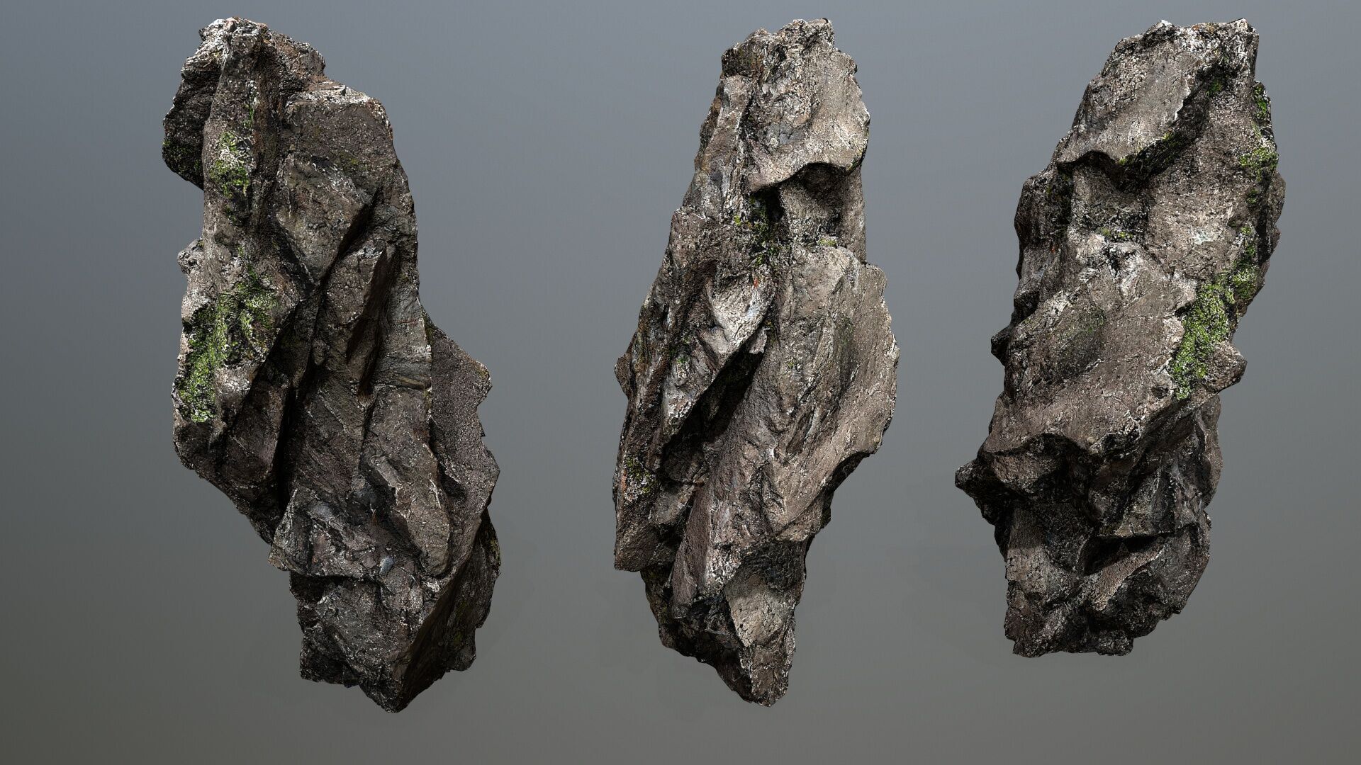 cliff rocks Low-poly 3D model_6