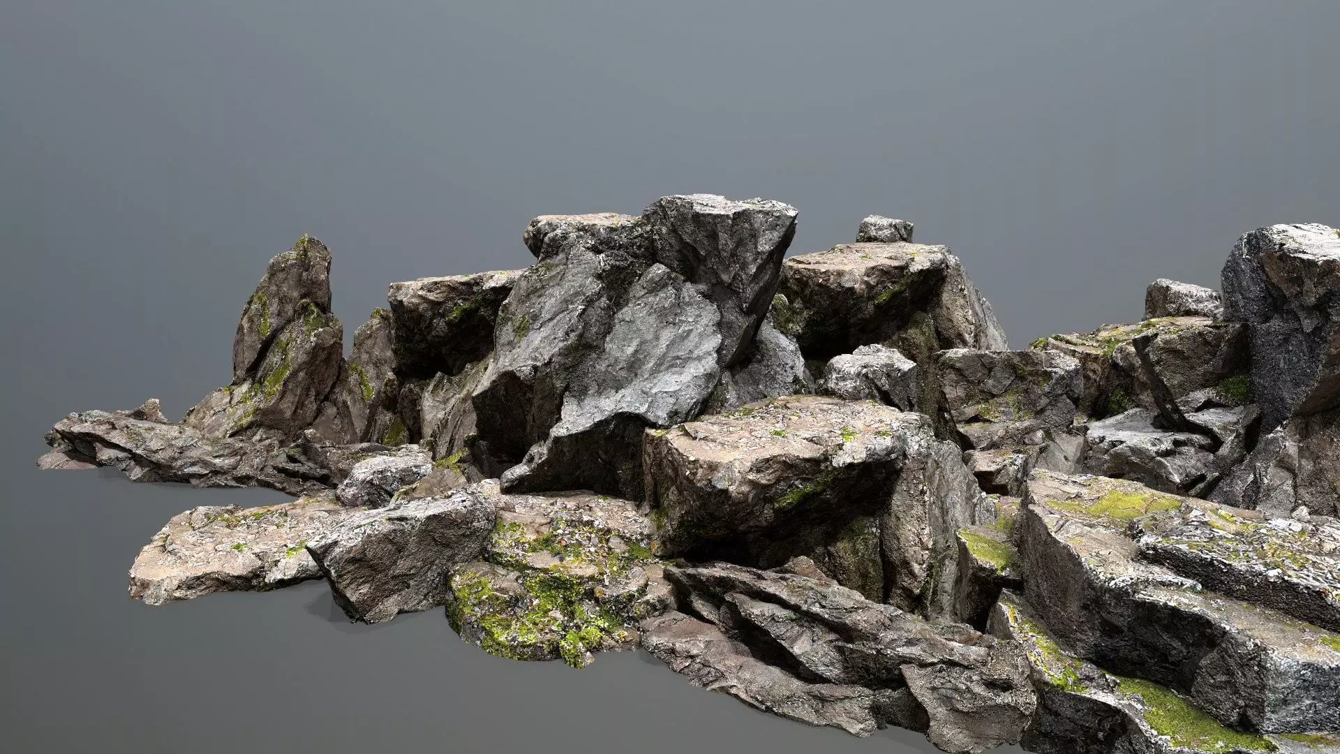 cliff rocks Low-poly 3D model_0