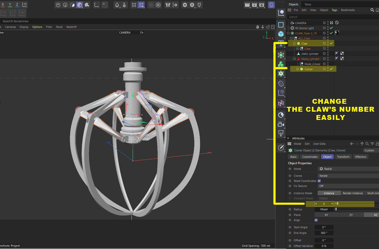 Metal Claw 19 with RIG 3D model_3