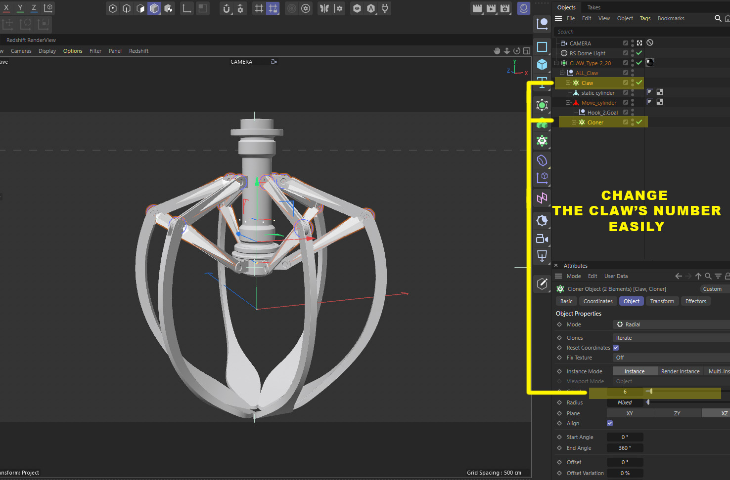 Metal Claw 20 with RIG 3D model_3