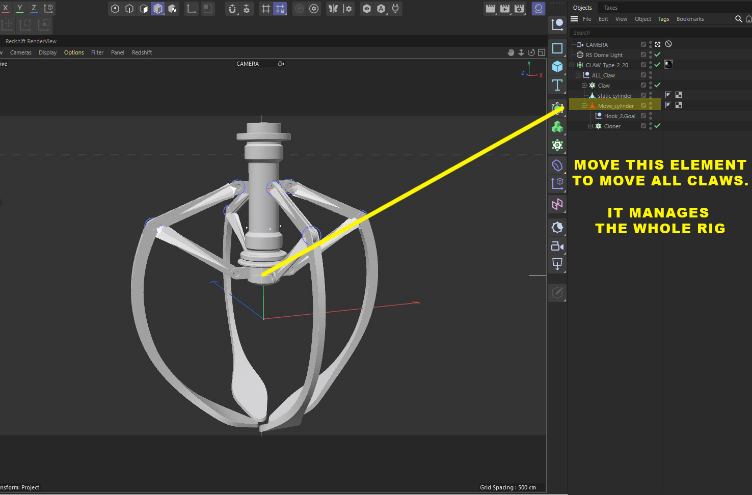 Metal Claw 20 with RIG 3D model_2