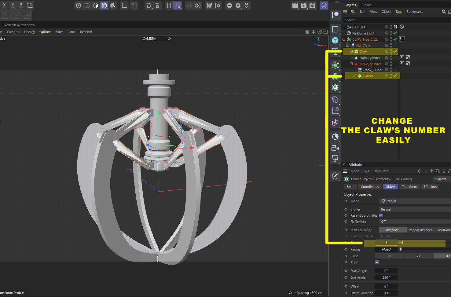 Metal Claw 22 with RIG 3D model_2