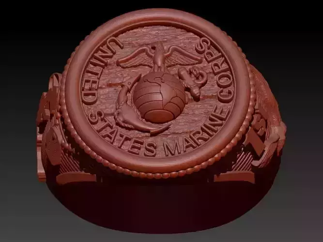 UNITED STATES MARINE CORPS MENS SIGNET FASHION RING JEWELRY 3D print model