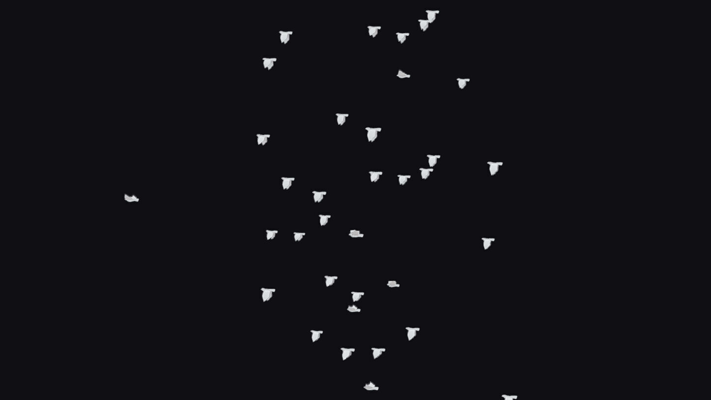 Flock White Bird Animated Swarm Dove Shoal Birds Seagull Low-poly 3D model_7