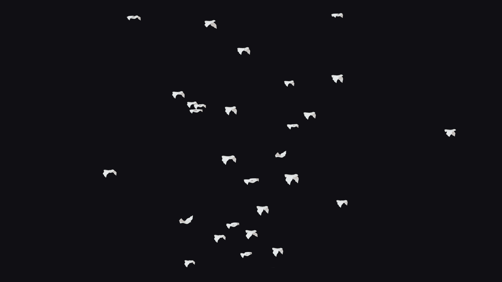 Flock White Bird Animated Swarm Dove Shoal Birds Seagull Low-poly 3D model_2