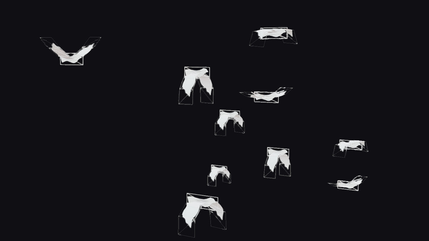 Flock White Bird Animated Swarm Dove Shoal Birds Seagull Low-poly 3D model_15