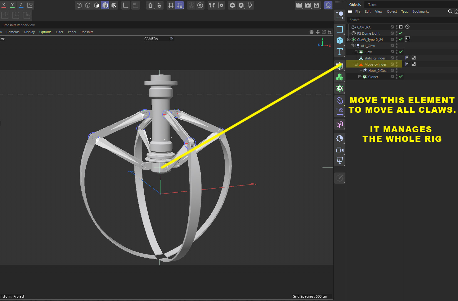Metal Claw 24 with RIG 3D model_3