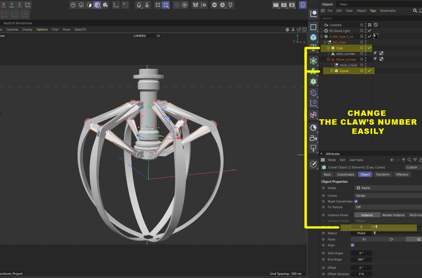 Metal Claw 24 with RIG 3D model_2
