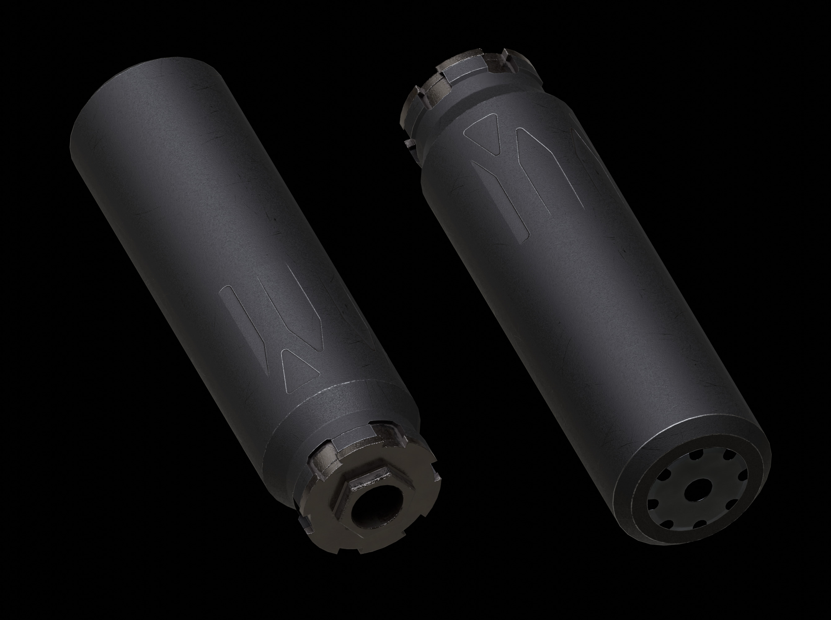 Suppressor Pack PBR Low Poly Low-poly 3D model_2