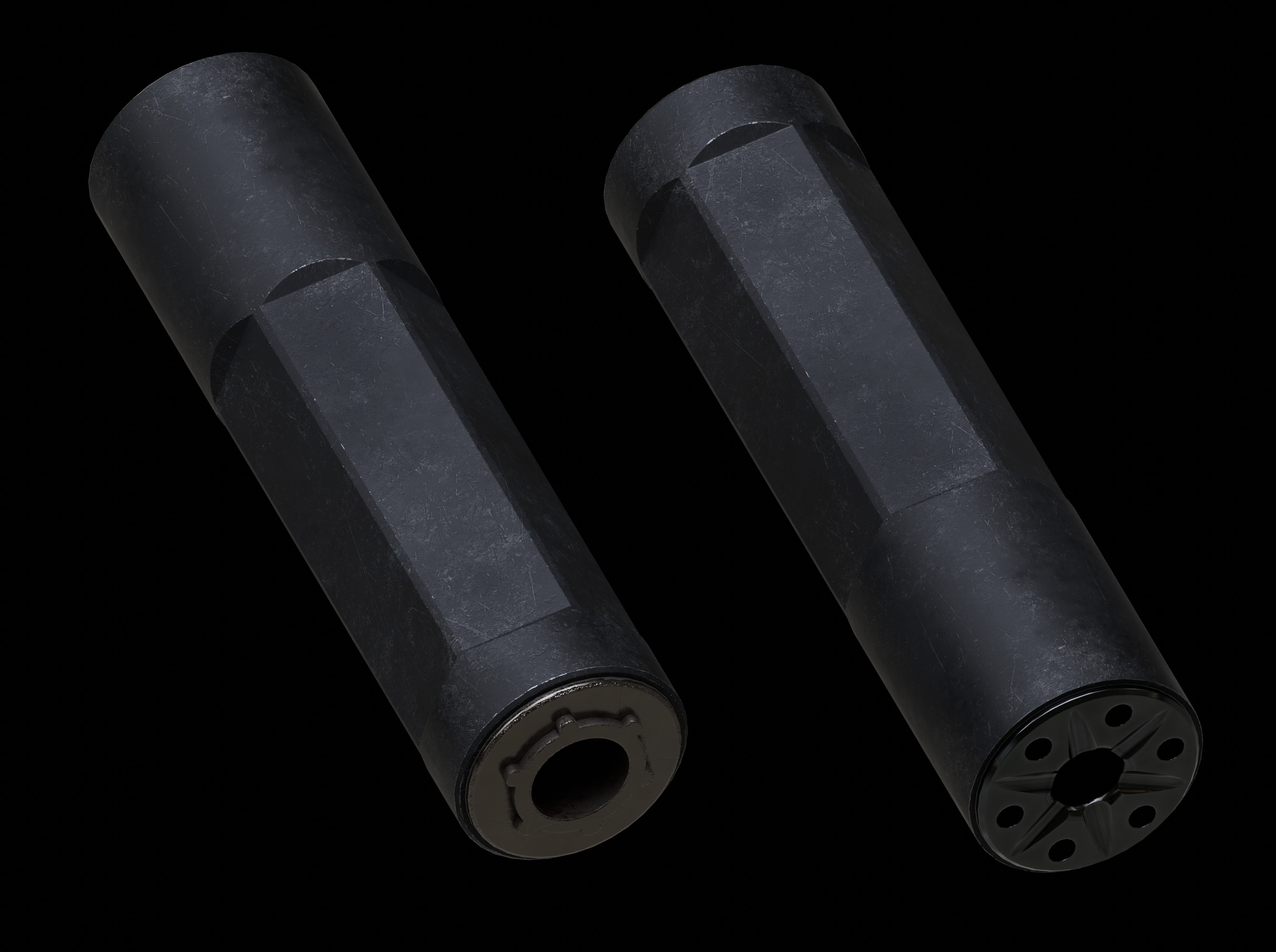 Suppressor Pack PBR Low Poly Low-poly 3D model_11