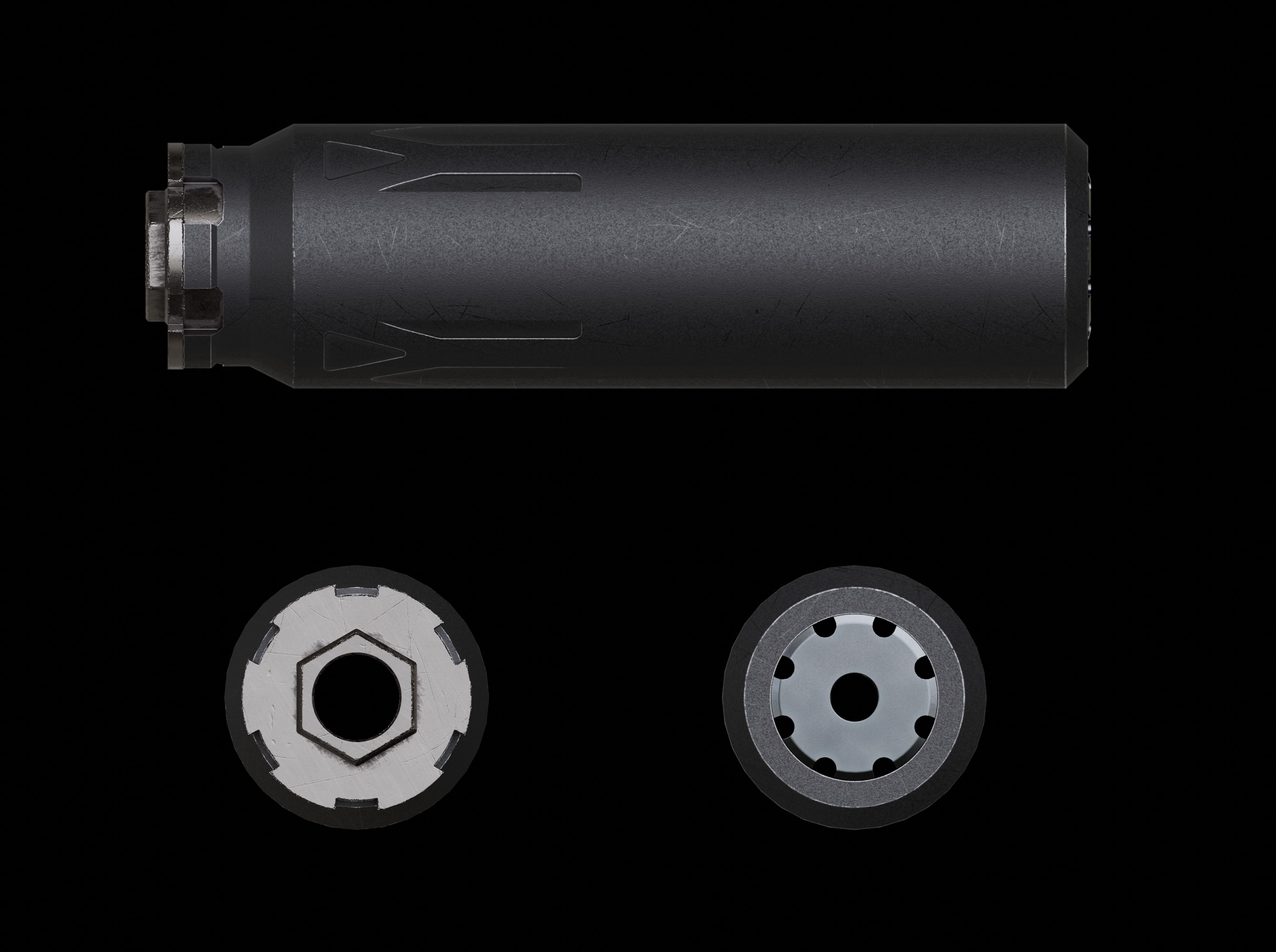 Suppressor Pack PBR Low Poly Low-poly 3D model_3