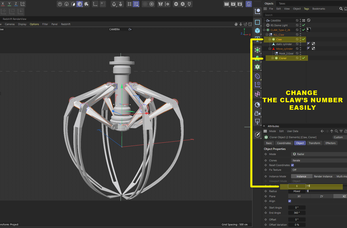 Metal Claw 26 with RIG 3D model_3