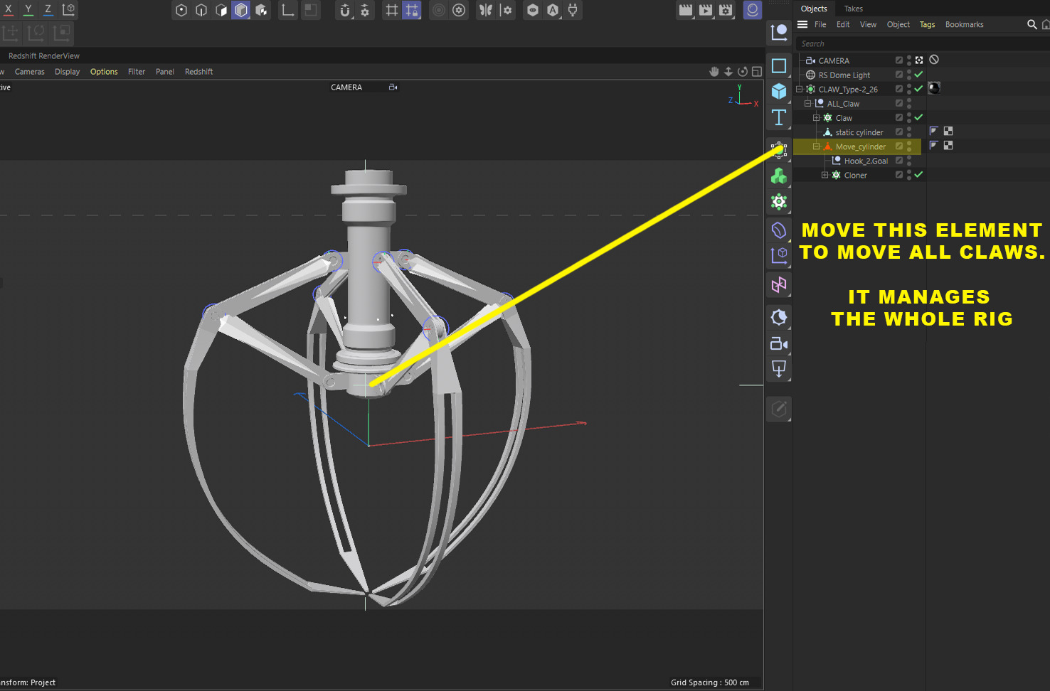 Metal Claw 26 with RIG 3D model_2
