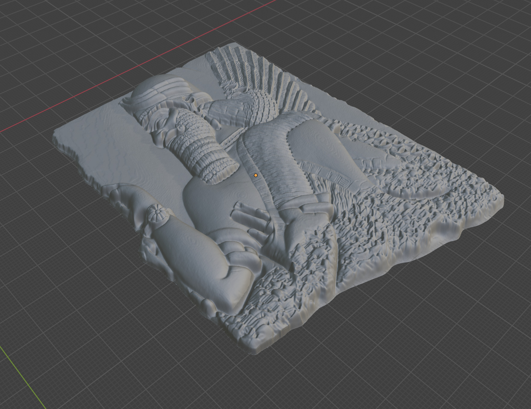 Assyrian Relief panel 3D print model_3