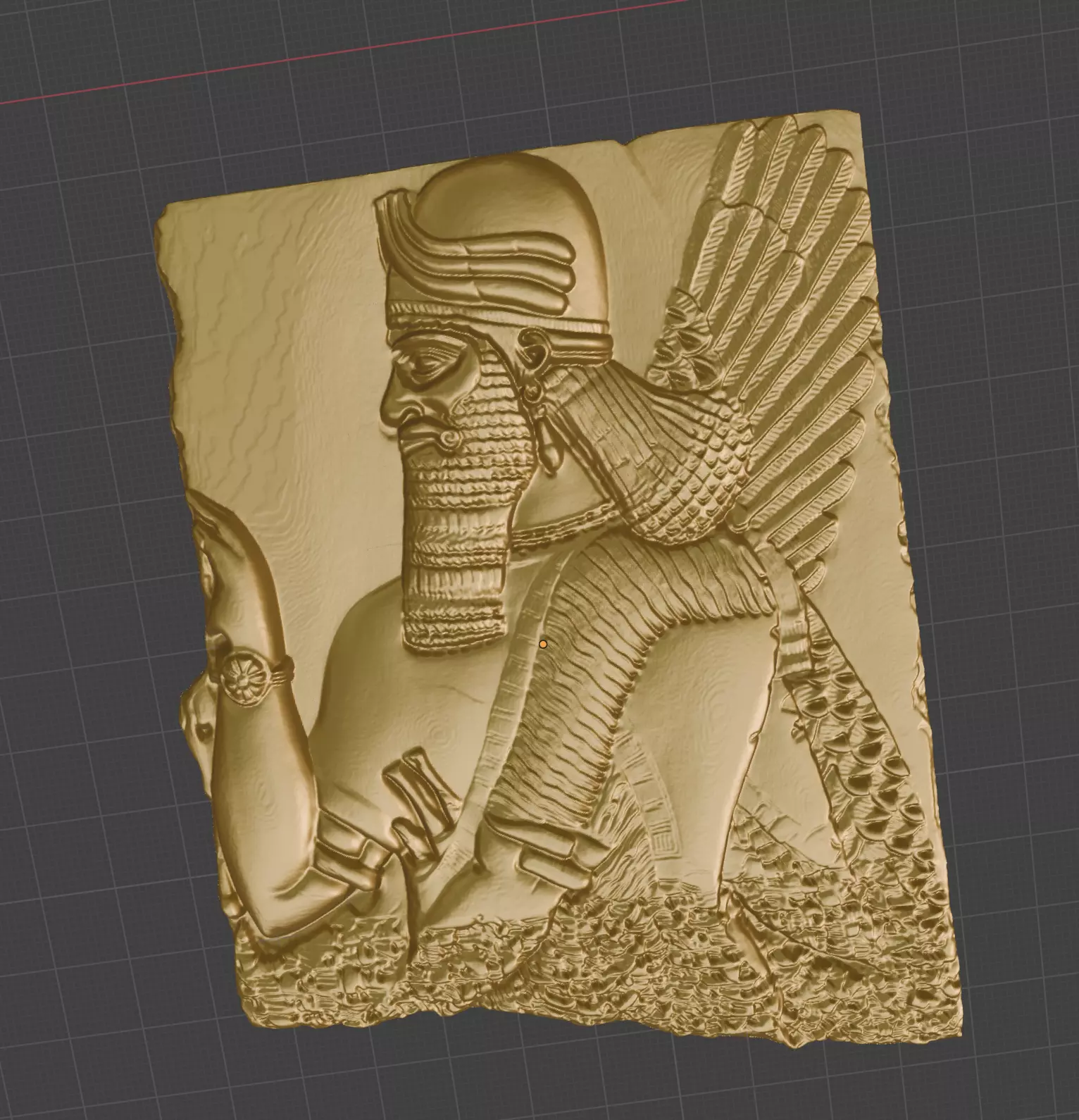 Assyrian Relief panel 3D print model_0