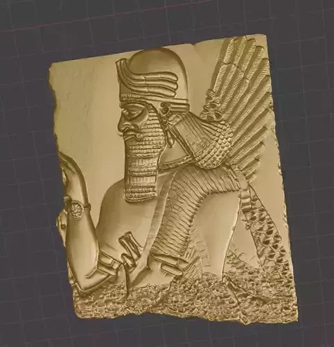 Assyrian Relief panel 3D print model